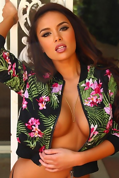 Justene Jaro Teases With A Tiny Unzipped Jacket